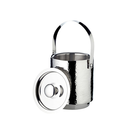 Stainless-steel ice bucket Seattle with lid, sieve & tongs – H 16 cm
