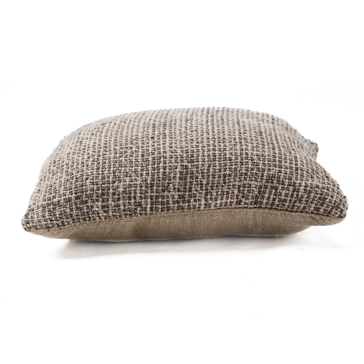 Leinenkissenbezug 50×50 cm – Naturschwarz-Korntextur