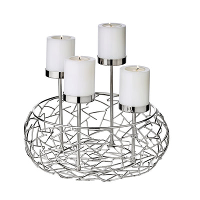 Stainless steel advent wreath 30 cm - Milano