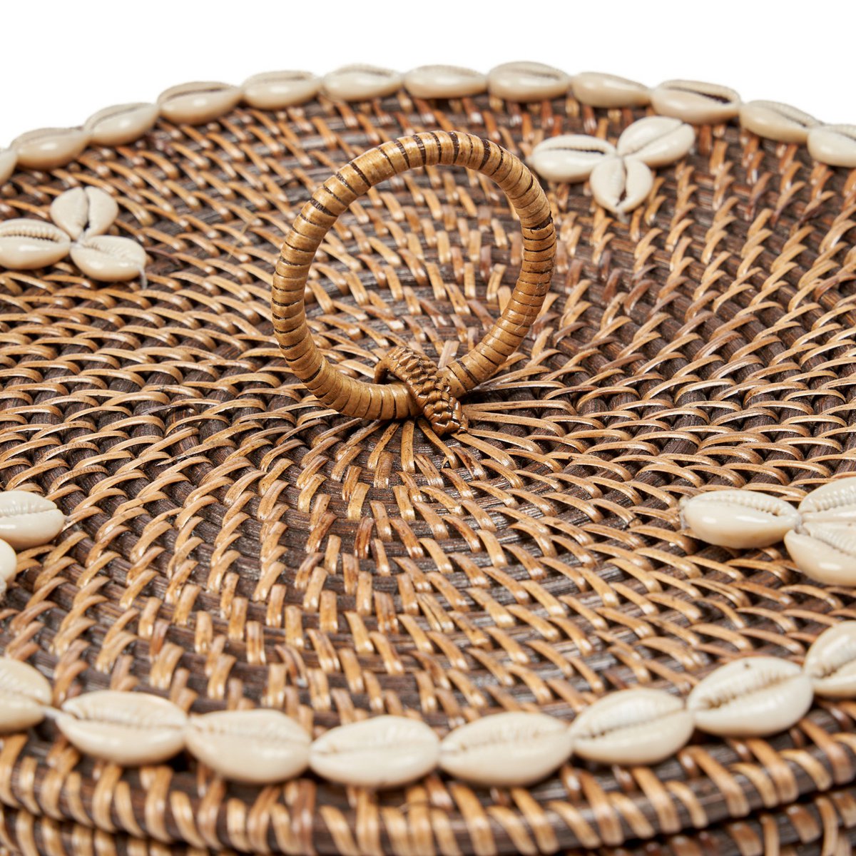Rattan ruminddelt kurv, naturlig brun