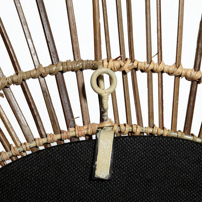 Rattan Wandspiegel, 80 cm – rund, tropisches Geflecht