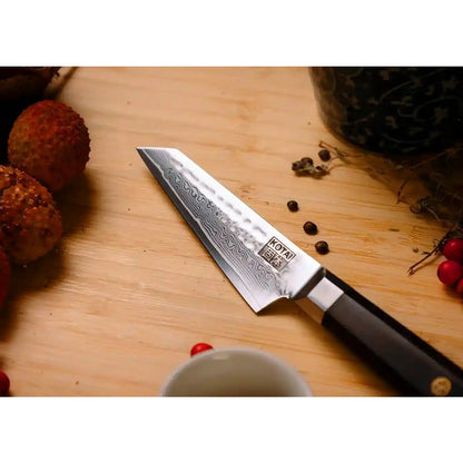 Damast-Schälmesser 90 mm, Bunka K-Tip