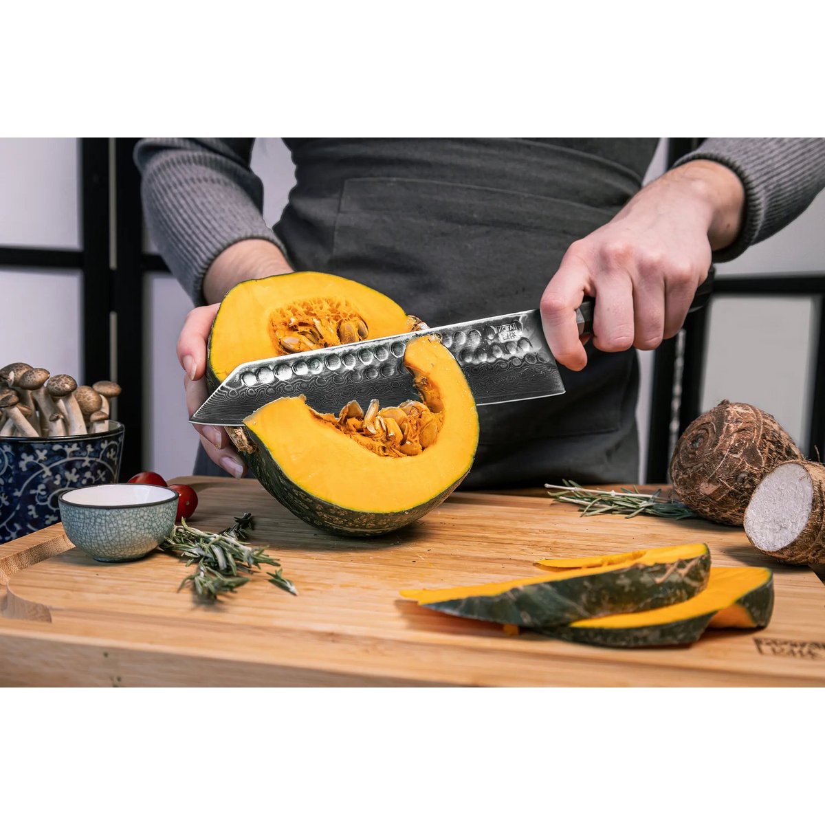 Damaststahl Kiritsuke Messer 210 mm - Bunka Kollektion