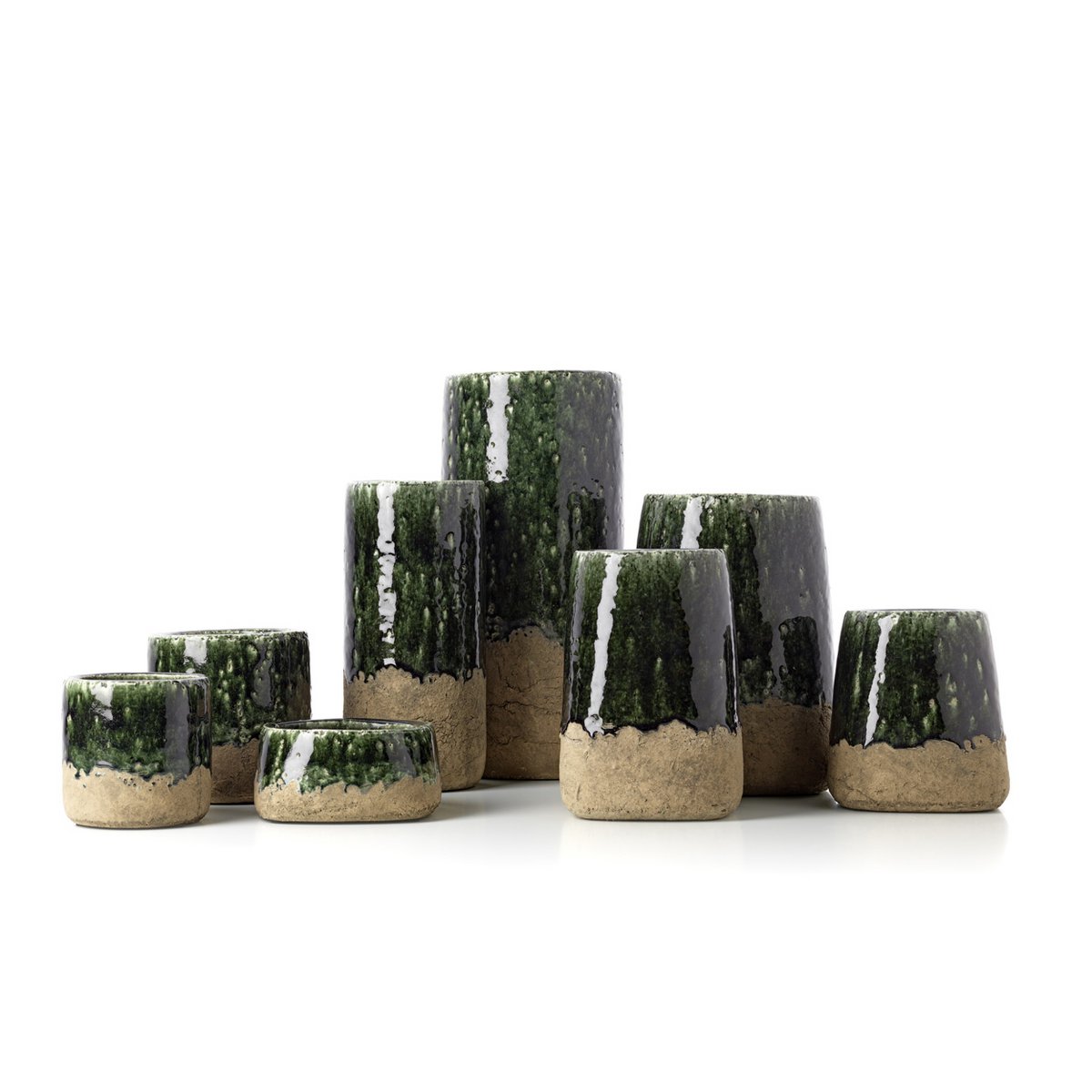 Stentøjscylindervase, betongrøn - L
