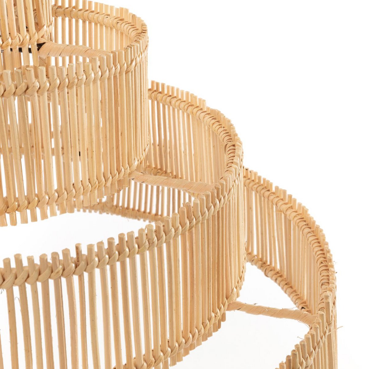 Rattan-Hängeleuchte 51 cm – gestufte Naturfaser