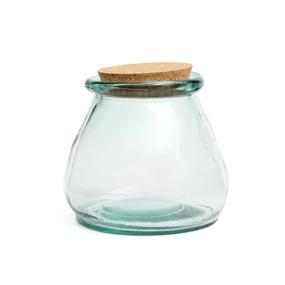 Glaspotte 15×15 cm – blå, ensfarvet, fremstillet i Spanien