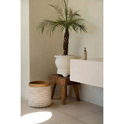 Pandan shell basket 34 × 40 cm - cylinder