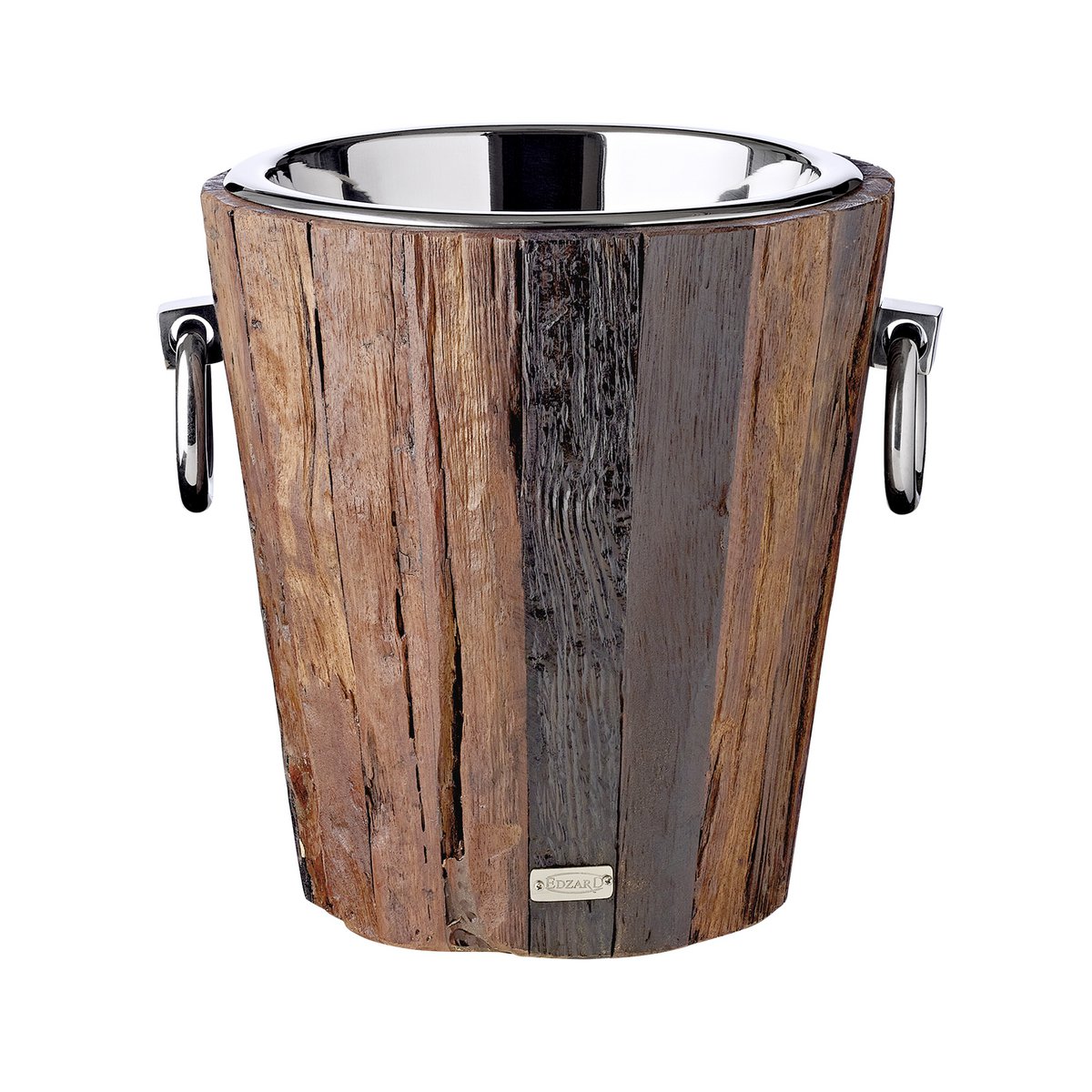 Vinkøler i rustfrit stål Providence, 28 cm - teak og sølv