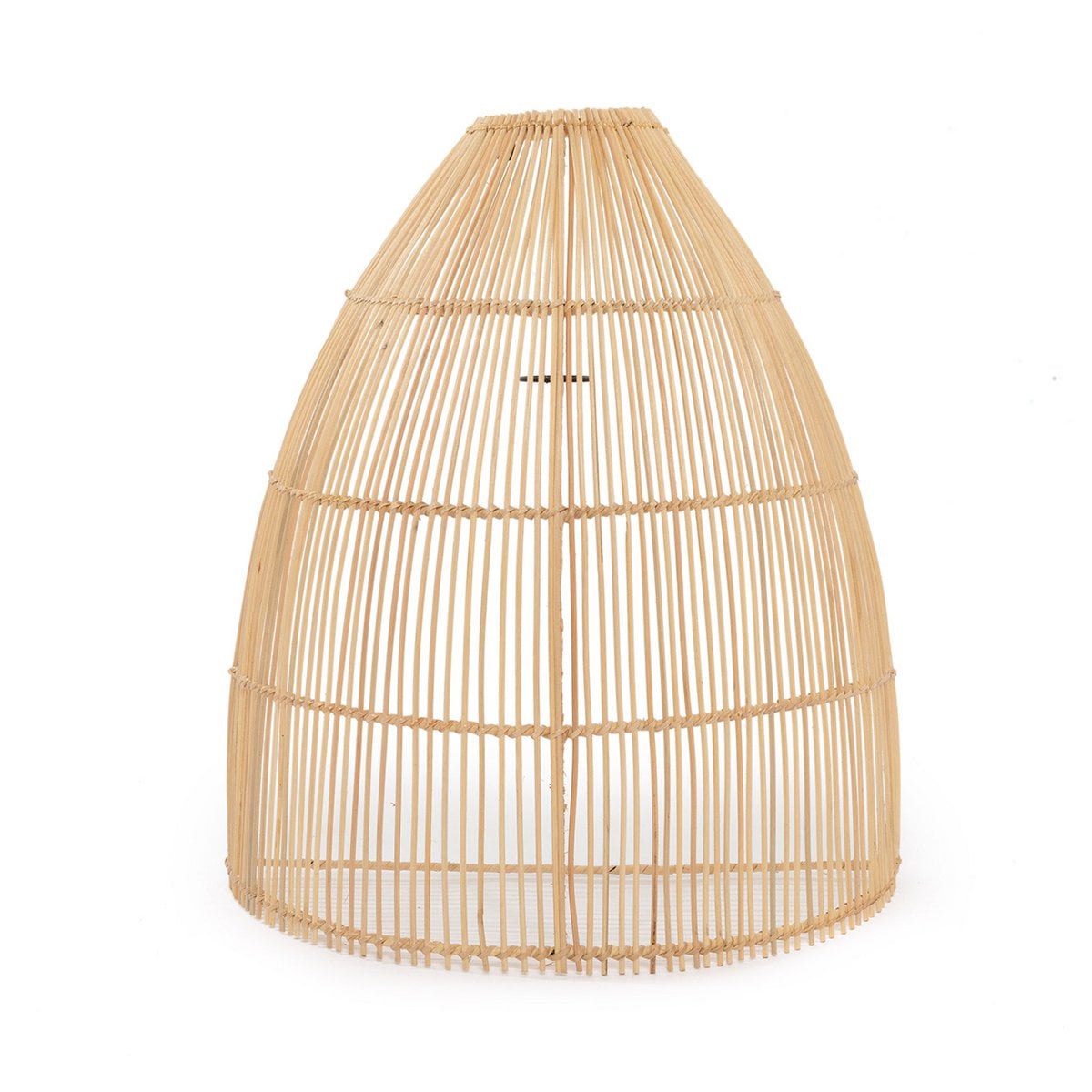 Vægskærm i rattan, 55 cm – beige halvkegleformet kuppel