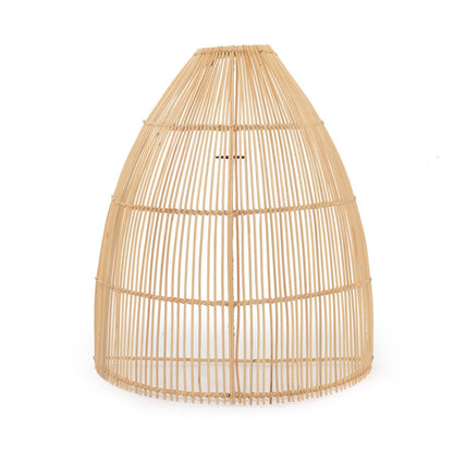 Vægskærm i rattan, 55 cm – beige halvkegleformet kuppel