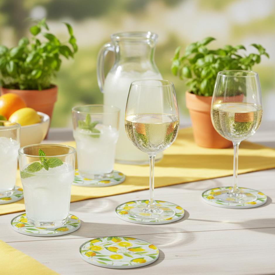 Glas-citronbordskånere, sæt med 6 — 9 cm