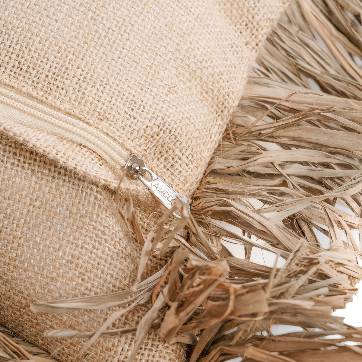 Kissenbezug Baumwolle 40×40 – natürliche Jute-Struktur