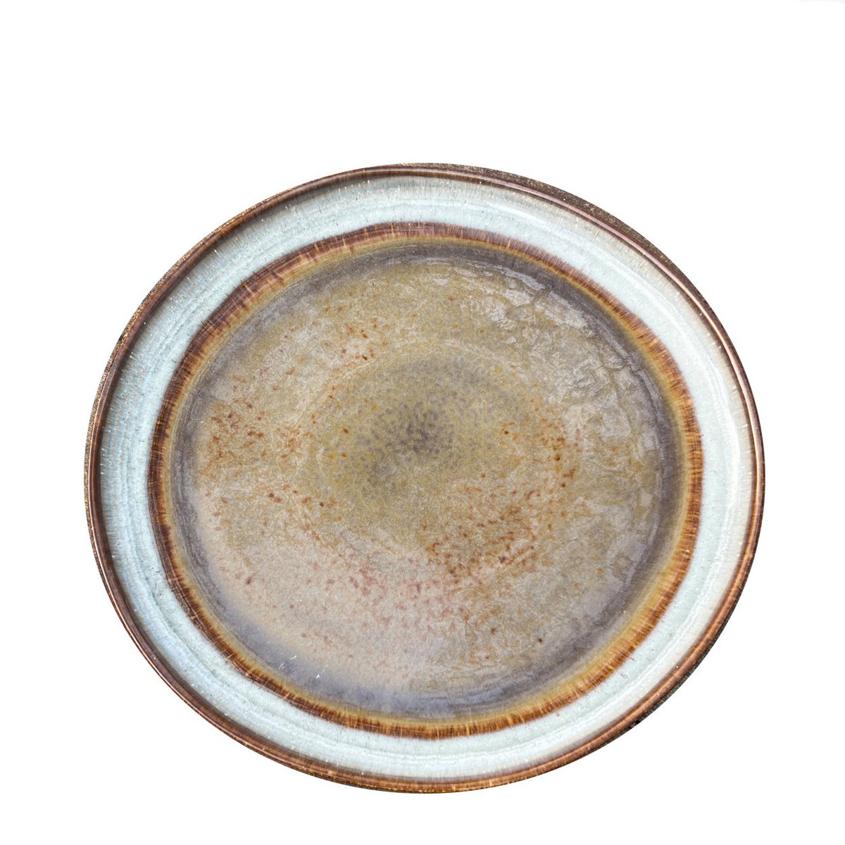 Stoneware salad plate, earthy tones – M