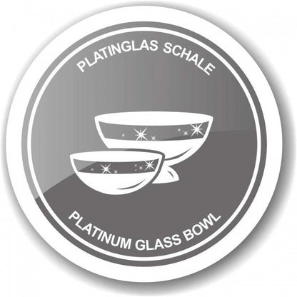 Håndblæst glasskål Vigo, 18 cm – platin kant