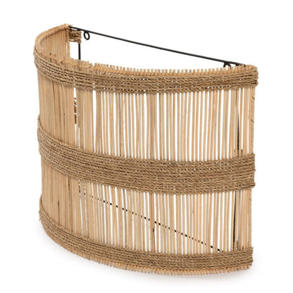 Rattan-Wandleuchte 45 cm – handgewebt, naturfarben