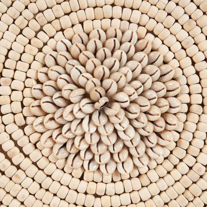 Shell standing decoration 30 × 40 cm – floral, beige & white