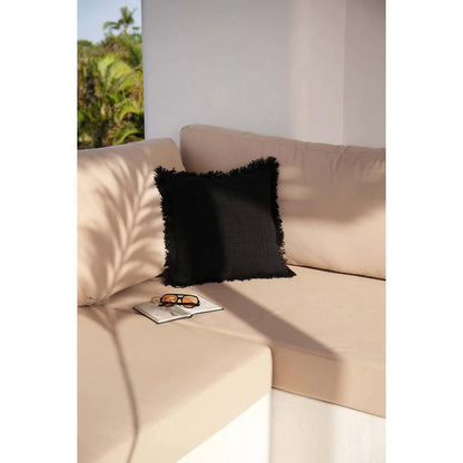 Cotton cushion cover 50×50 cm – black, made in Indonesia
