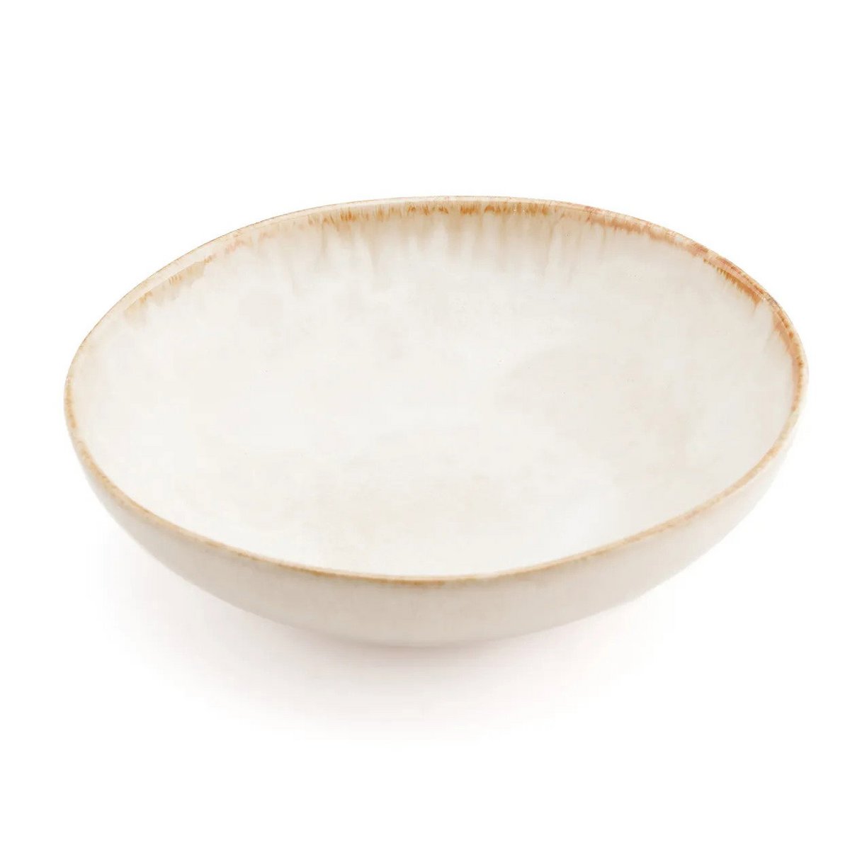 Hvid stentøjs pastatallerken 22 × 4,5 cm - fremstillet i Portugal