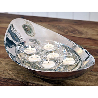 Steel bowl, Halifax 40 × 20 cm - mirror-polished silver