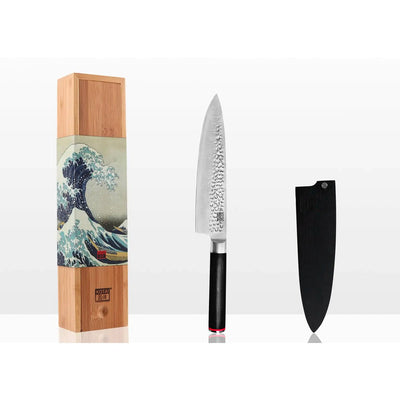 Gyuto Kochmesser, 200 mm – 440C Stahl mit Bambusscheide