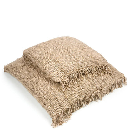 Håndfarvet bomuldspudebetræk 60×60 cm – ensfarvet beige