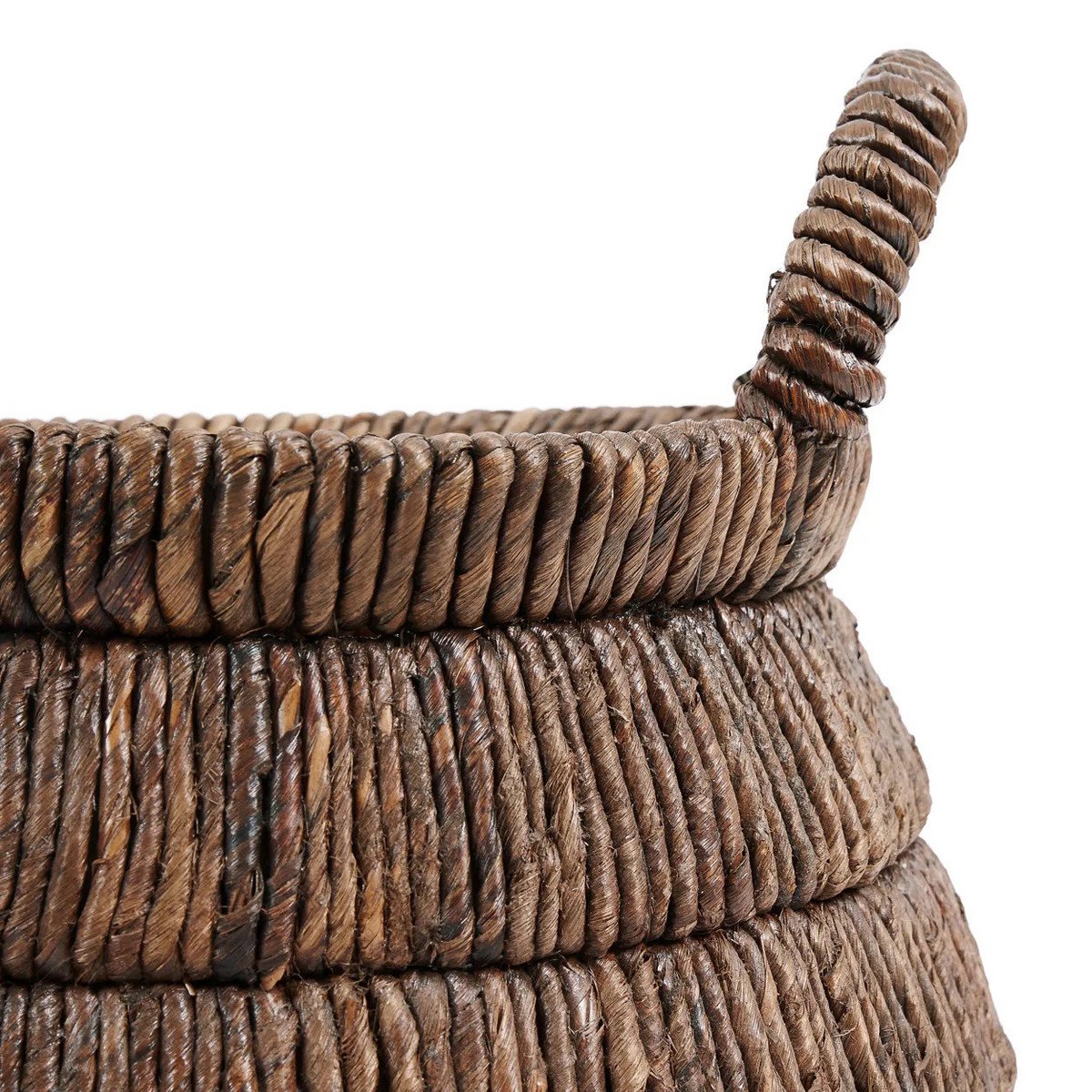 Palm-leaf storage basket - round woven design