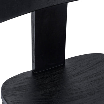 Teak dining chair, black - 51 × 83 cm