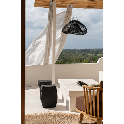Black rattan cloud pendant shade 60 cm - handwoven