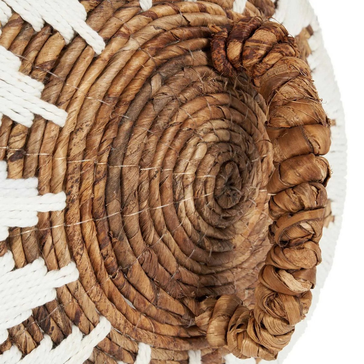 Opbevaringskurv af palmeblade 44 × 47 cm - naturhvid