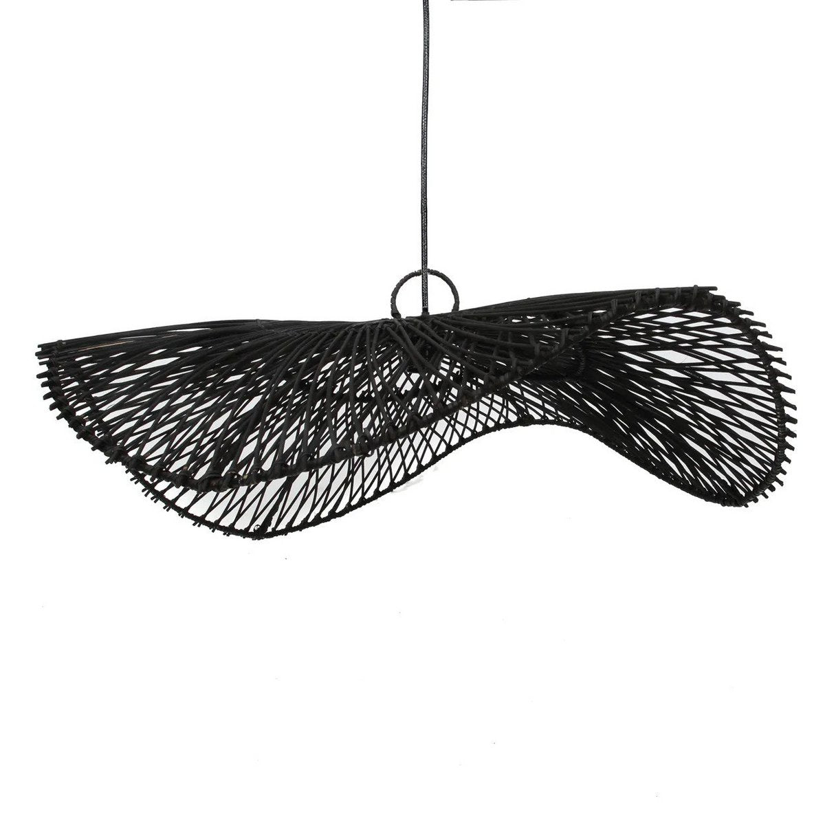 Sort rattan hat pendelskærm 75 cm - Chapeau