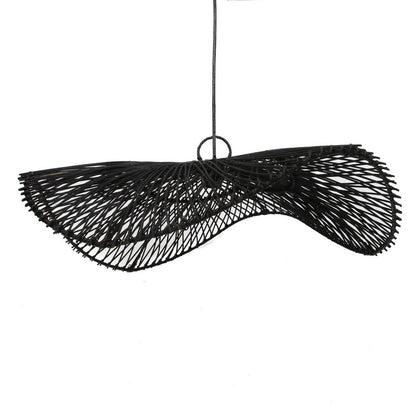 Sort rattan hat pendelskærm 75 cm - Chapeau