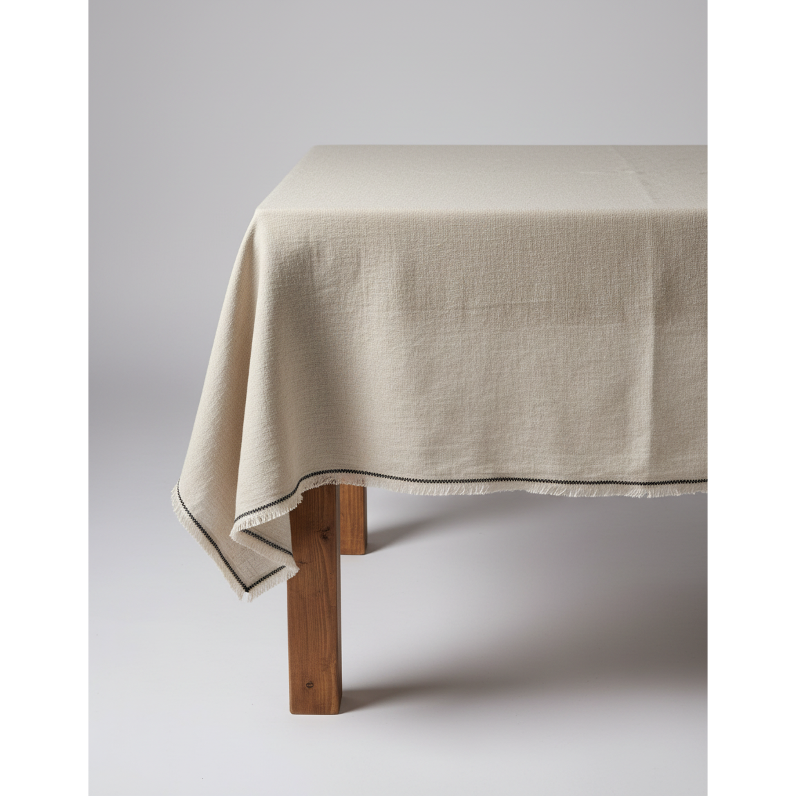Hørdug 150×300 cm - naturlig sort