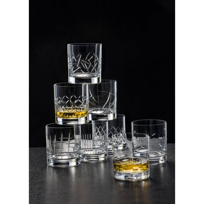 Whiskyglas, sæt med 6 - krystal, 280 ml