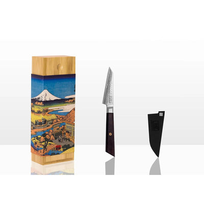 Damast-Schälmesser 90 mm, Bunka K-Tip