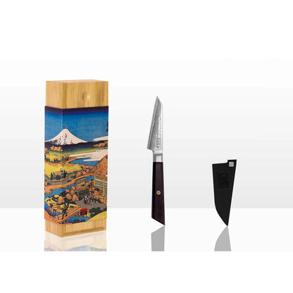 Damast-Schälmesser 90 mm, Bunka K-Tip
