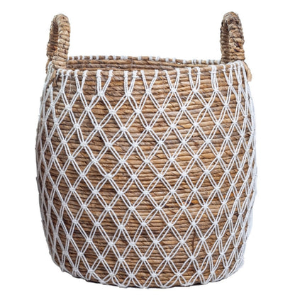 Opbevaringskurv i søgræs & bomuld KUBU M – ø32 × 30 cm