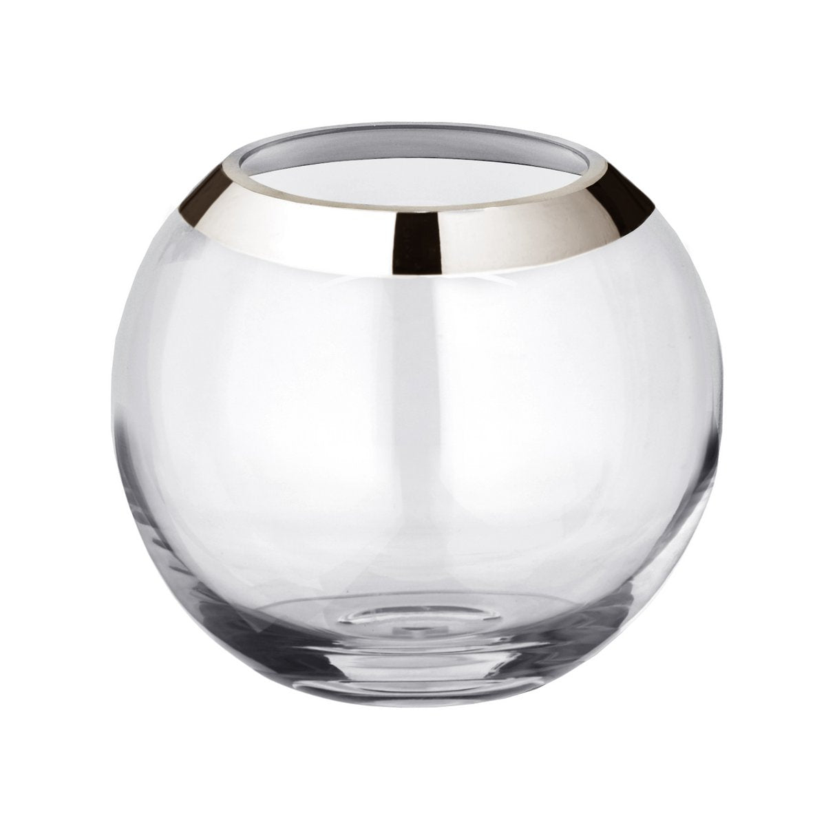 Hand-blown crystal vase Mirinde, 20 cm - platinum rim