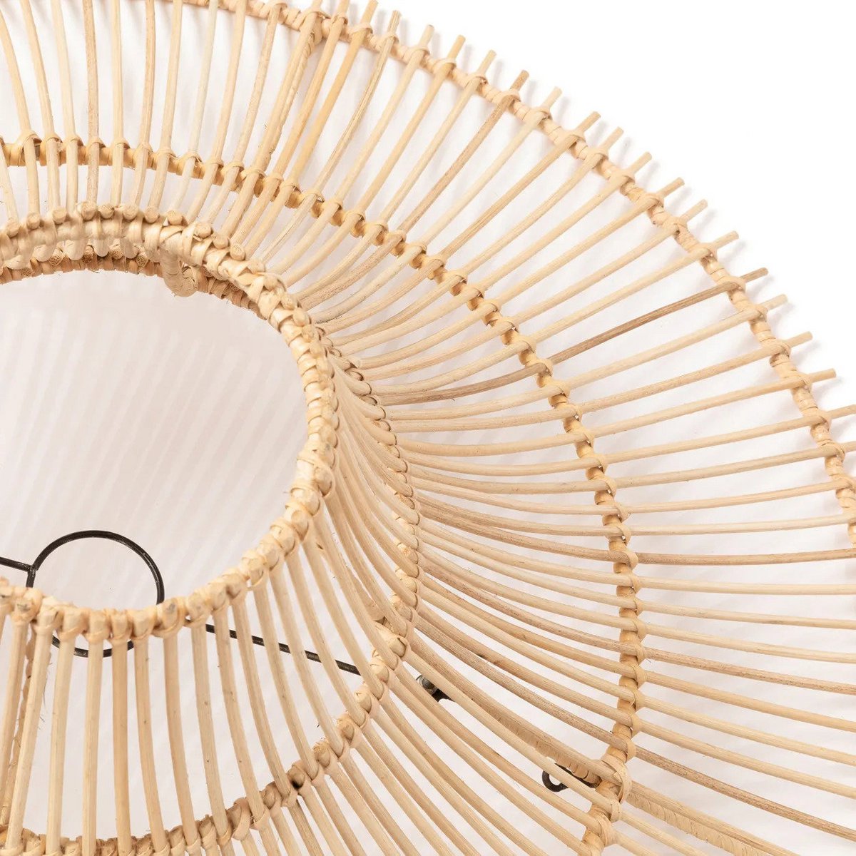 Rattan-Pendelleuchte 60 cm – handgeflochten, naturbeige