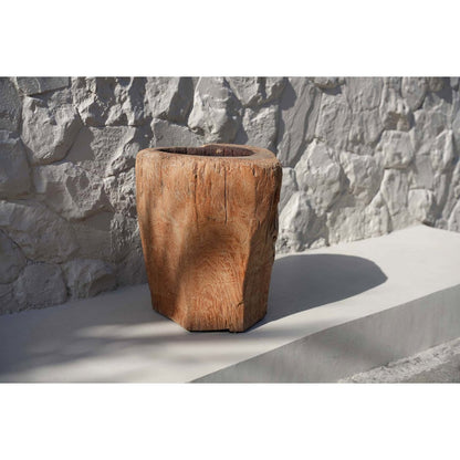 Kerzenstamm aus Holz, handgefertigt - Natur