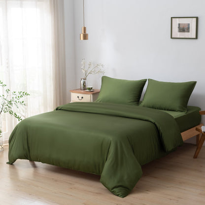 Bamboo bedding set, deep moss, single - 400TC