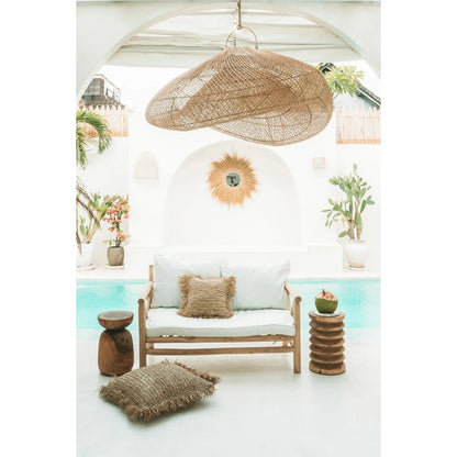 Oversized rattan cloud pendant 127 × 62 cm – handwoven