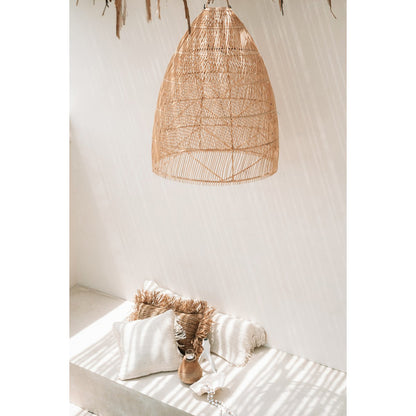 Rattan pendant light with twister weave - M