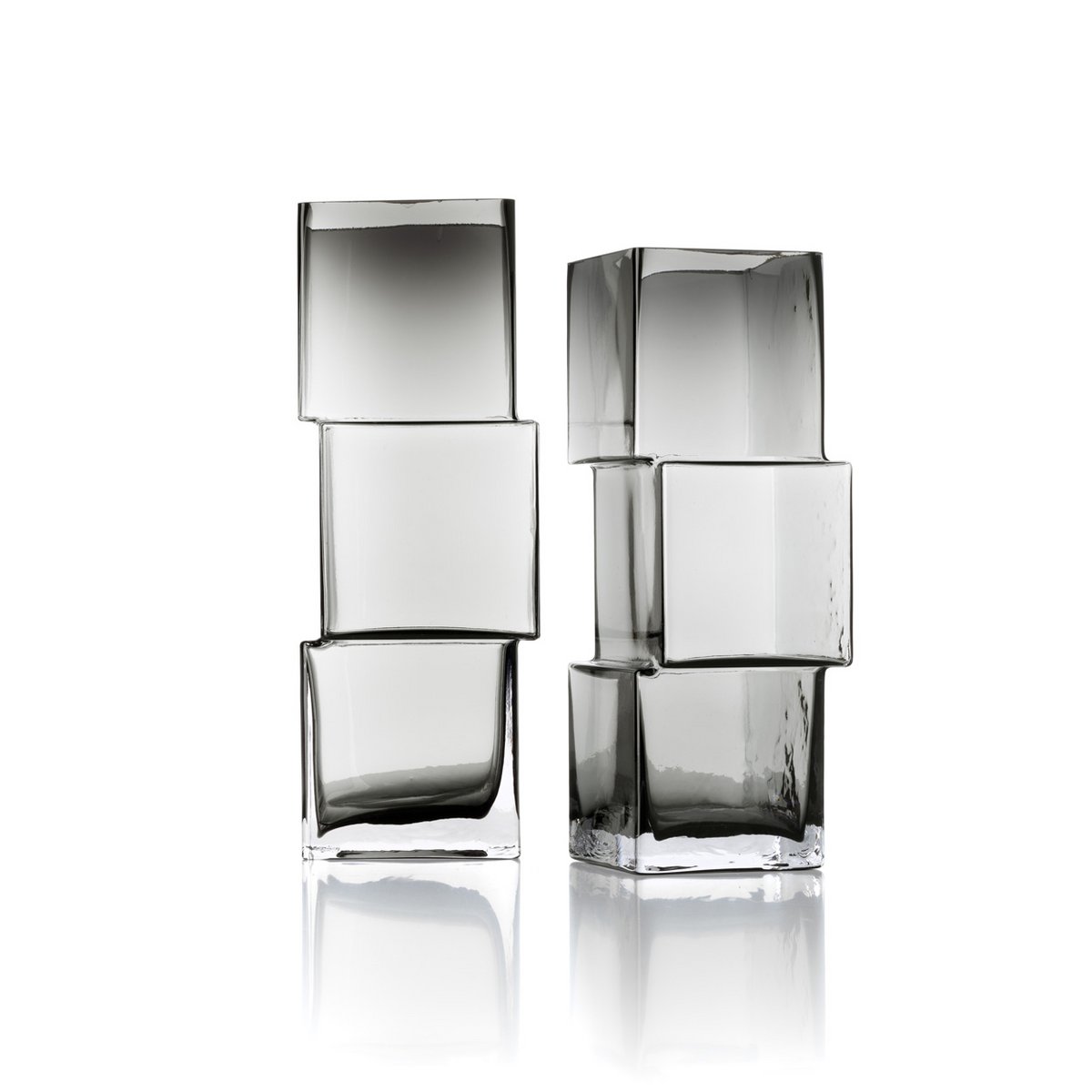 Rummikub glass vase, dark grey, large
