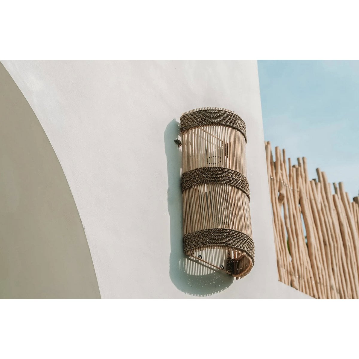 Jalal Wandleuchte, 25×50 cm – Rattan mit Seegras