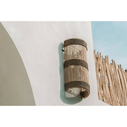 Jalal Wandleuchte, 25×50 cm – Rattan mit Seegras