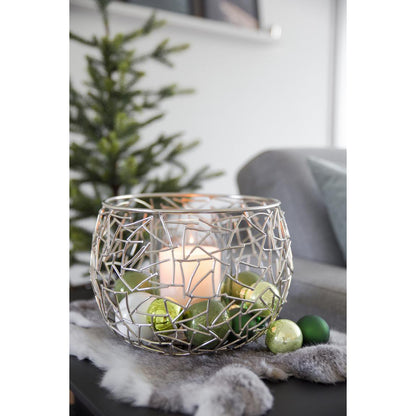 Milano lantern i rustfrit stål, 27 cm - forniklet