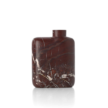 Marmorvase, vinrød, høj - Høj