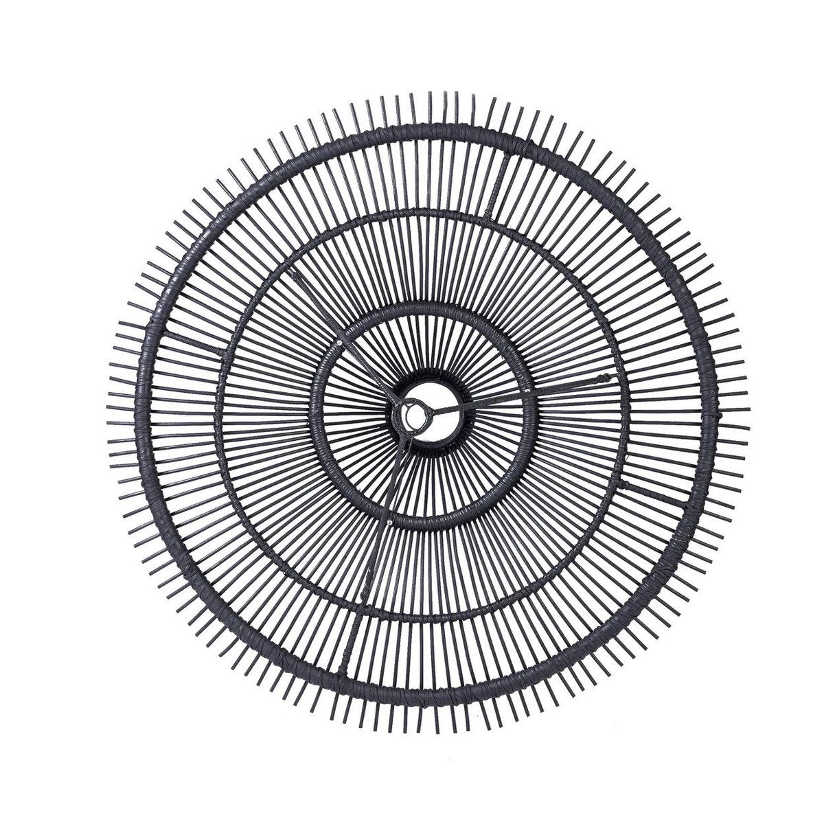 Black rattan sky pendant light XL - open-weave shade