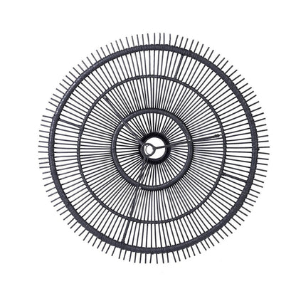 Black rattan sky pendant light XL - open-weave shade