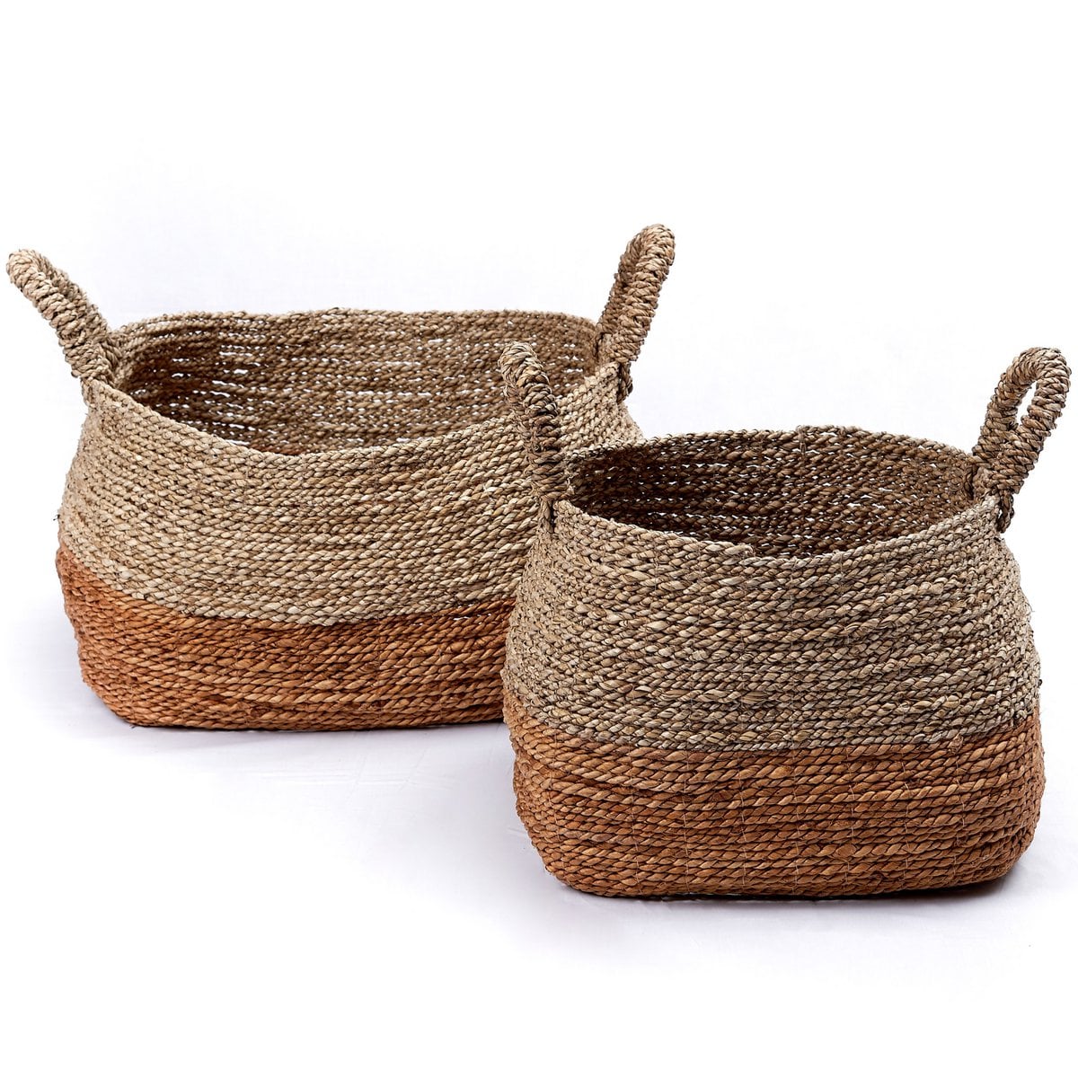 Seegras- & Bananenfaserkorb MAJALENGKA M – braun & beige